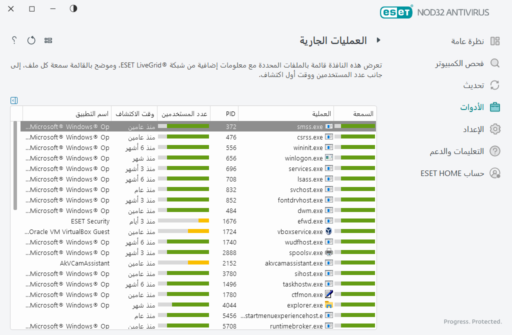 العمليات الجارية العمليات الجارية