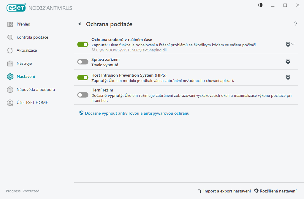 Ochrana počítače Ochrana počítače