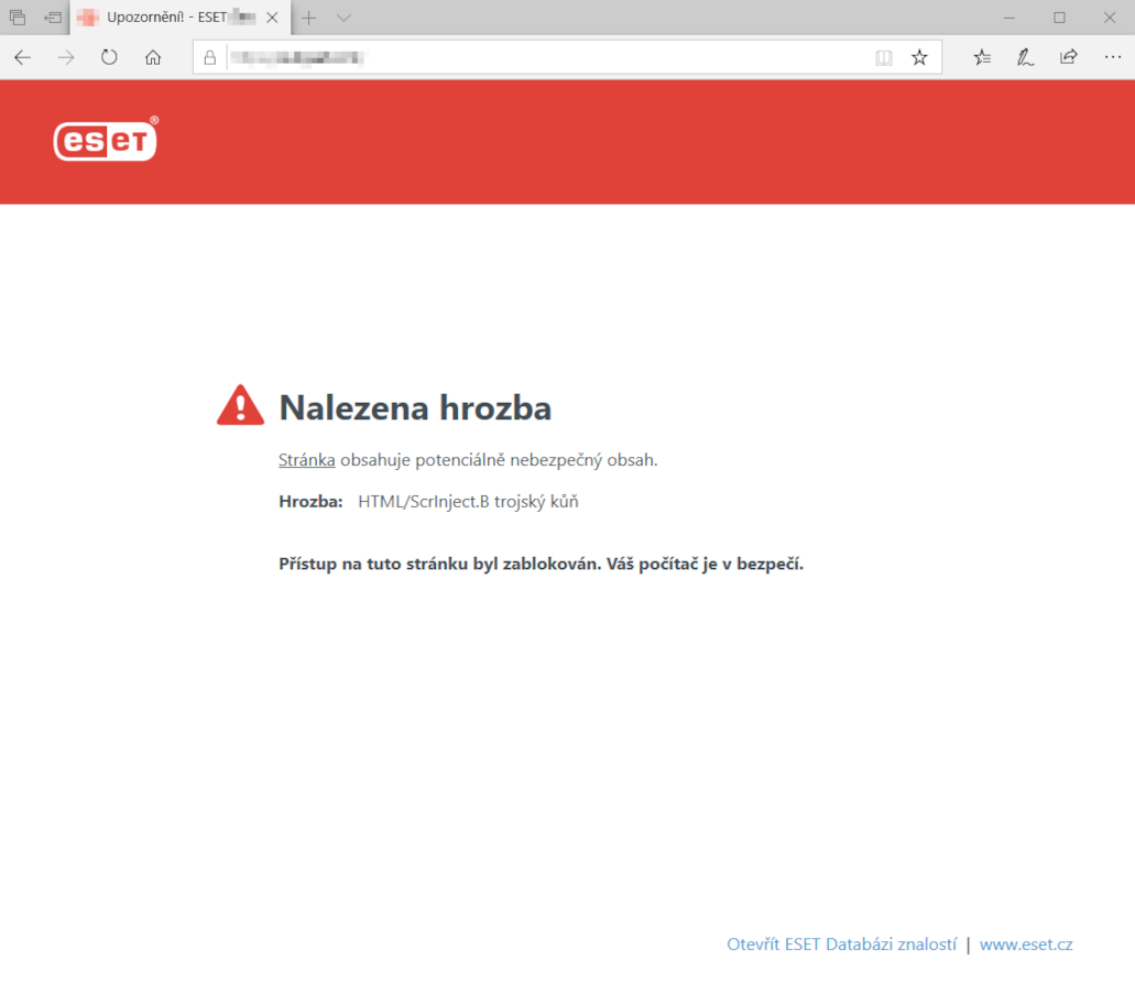 Nalezena hrozba Nalezena hrozba