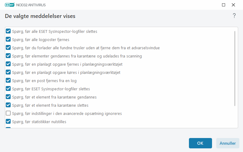 Bekræftelsesmeddelelser