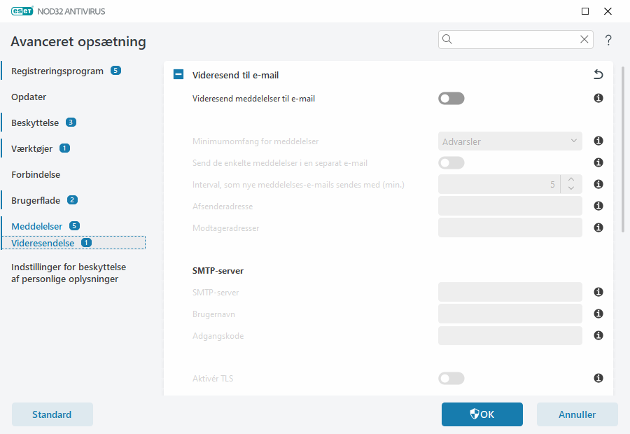 Videresendelse af meddelelser