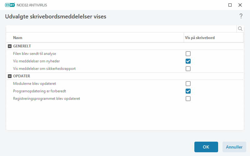 Skrivebordsmeddelelser