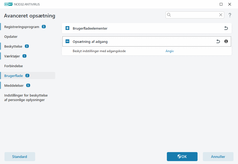 Opsætning af adgang Opsætning af adgang