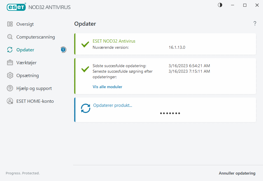 Opdateringsproces Opdateringsproces