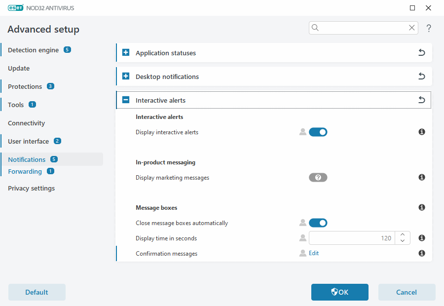 Interactive alerts Interactive alerts