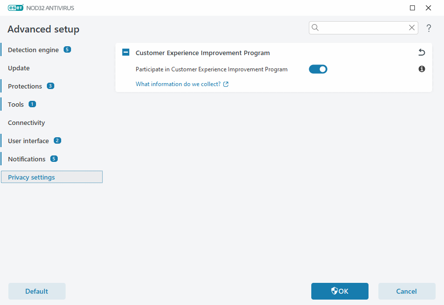 Privacy settings Privacy settings