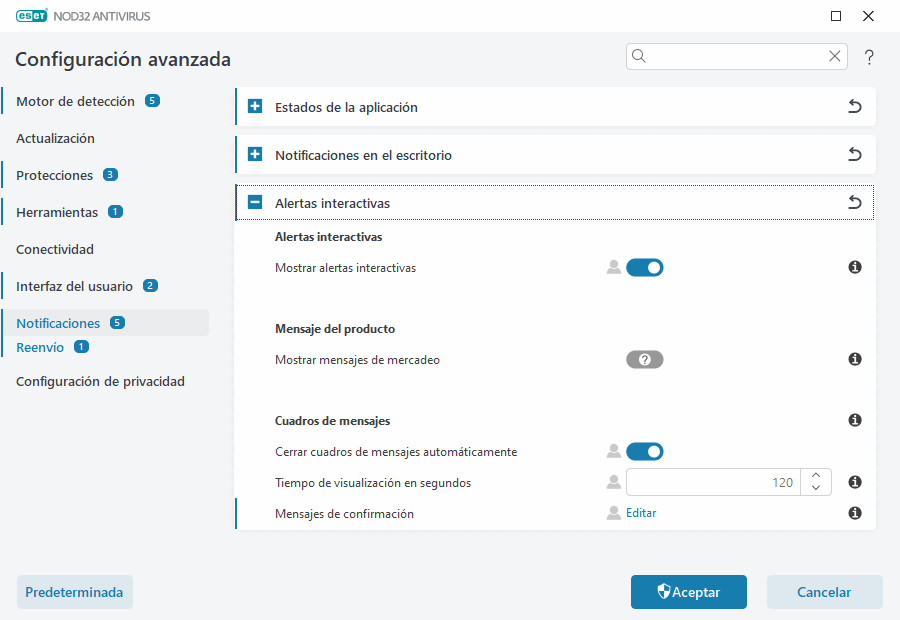 Alertas interactivas