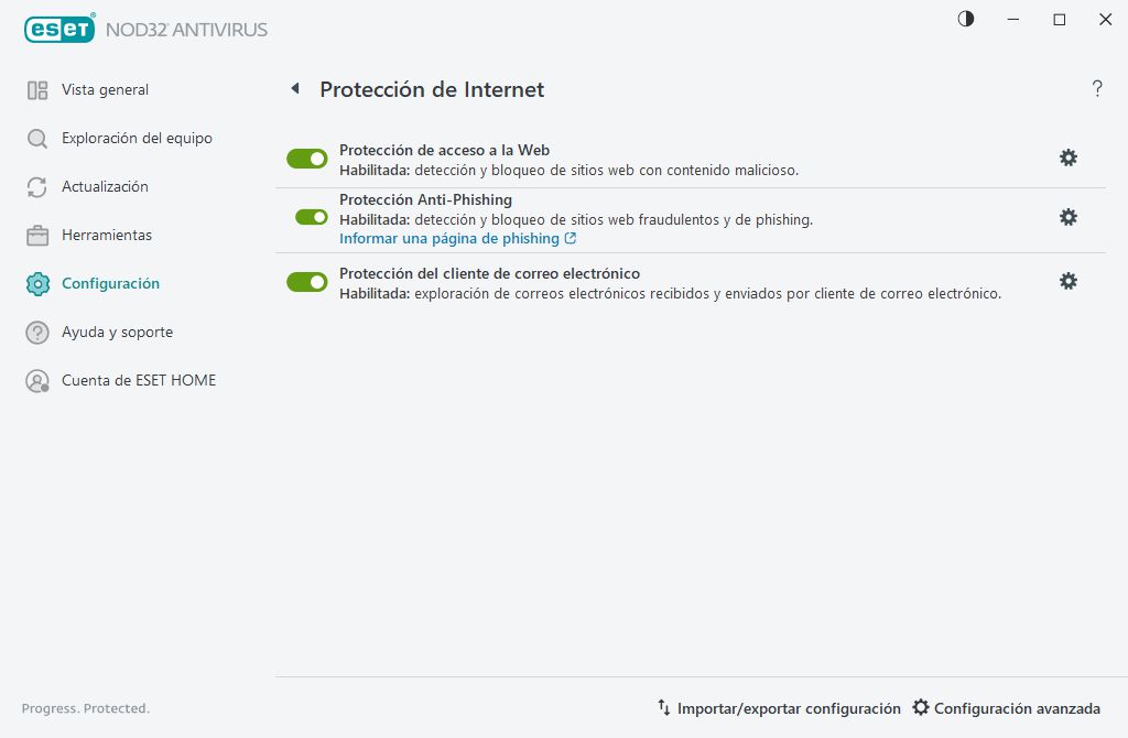 Protección de Internet Protección de Internet