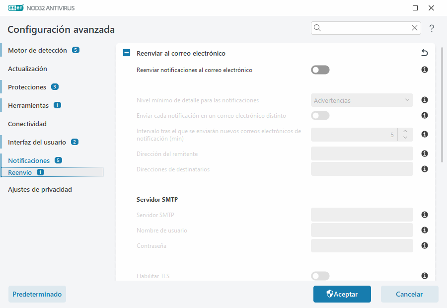 Reenvío de notificaciones Reenvío de notificaciones