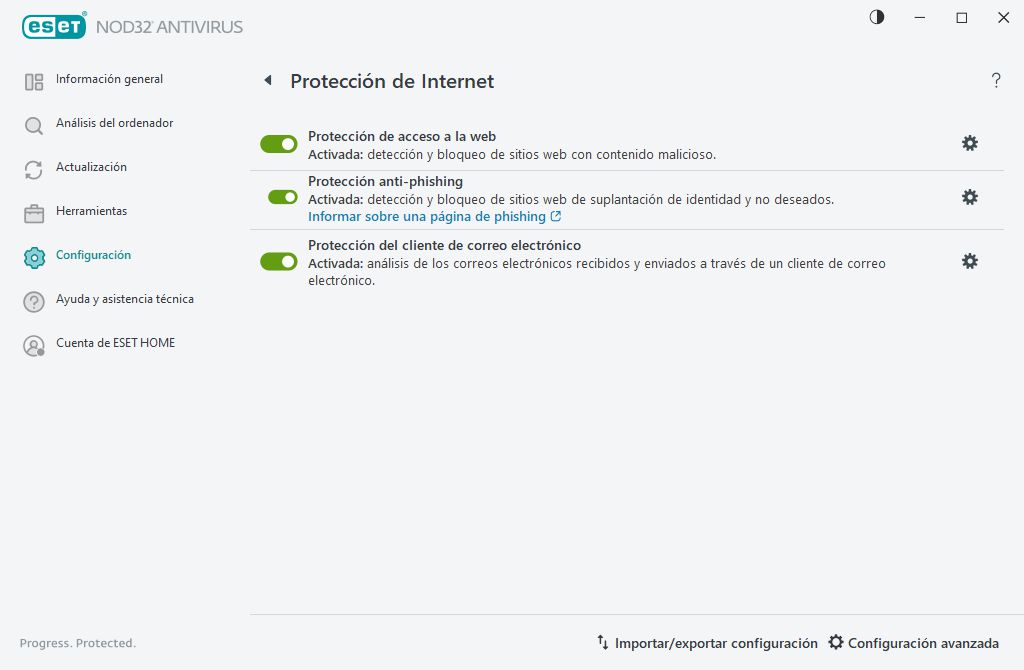 Protección de Internet Protección de Internet