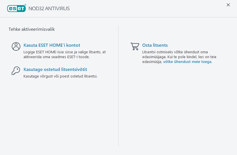 Toote aktiveerimine Toote aktiveerimine