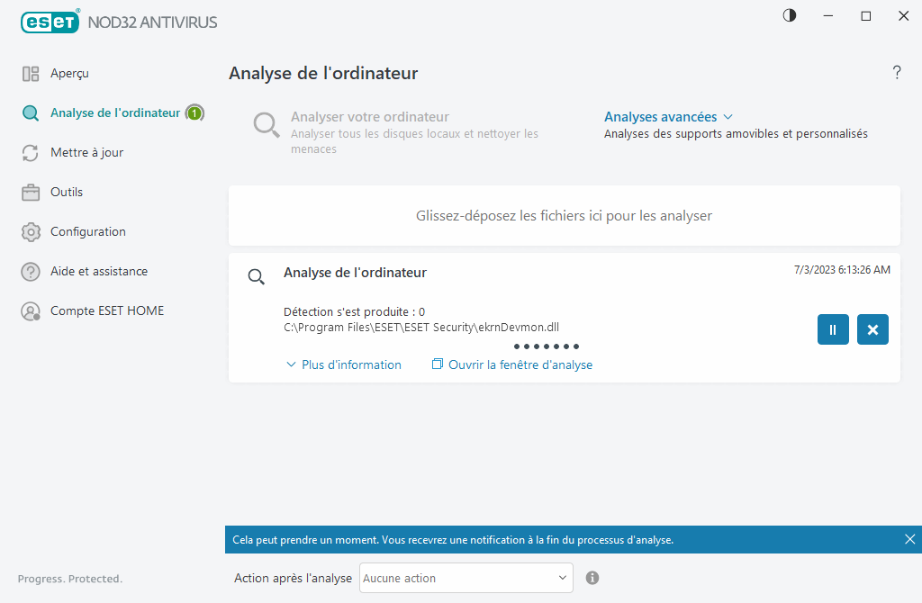 Analyse de l'ordinateur Analyse de l'ordinateur