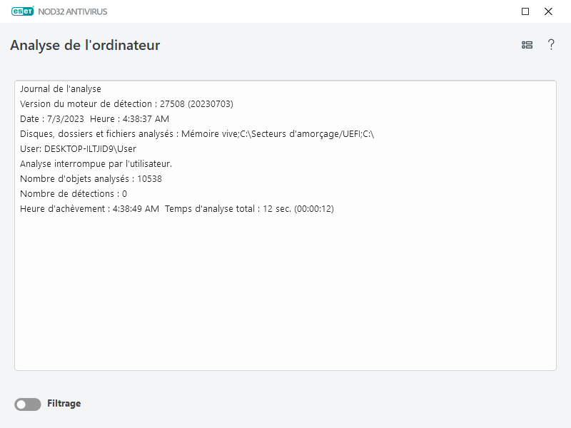 Journal d'analyse de l'ordinateur Journal d'analyse de l'ordinateur