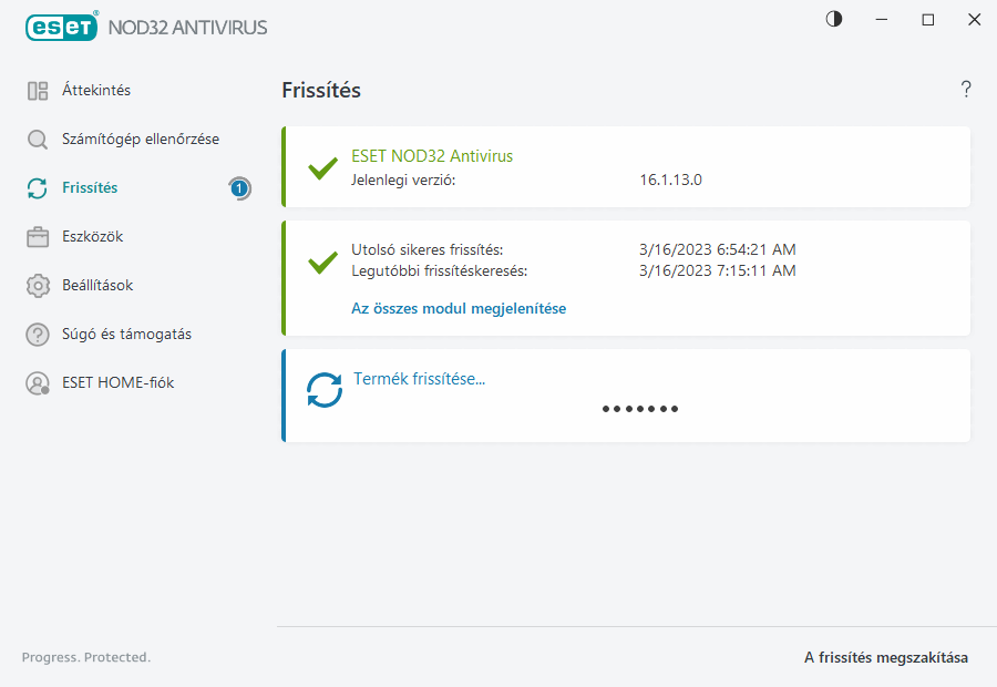 A frissítési folyamat A frissítési folyamat