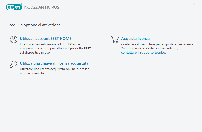 Attivazione prodotto