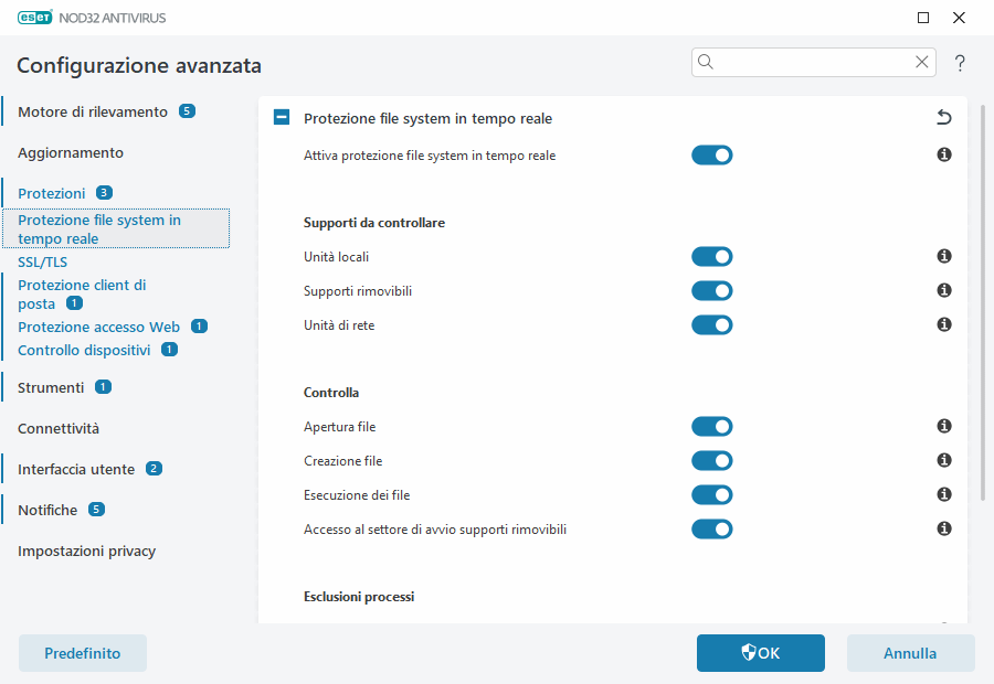 Protezione file system in tempo reale