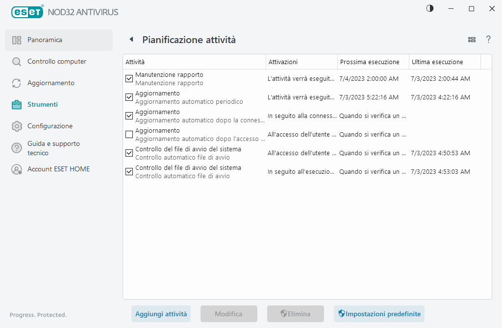 Pianificazione attività