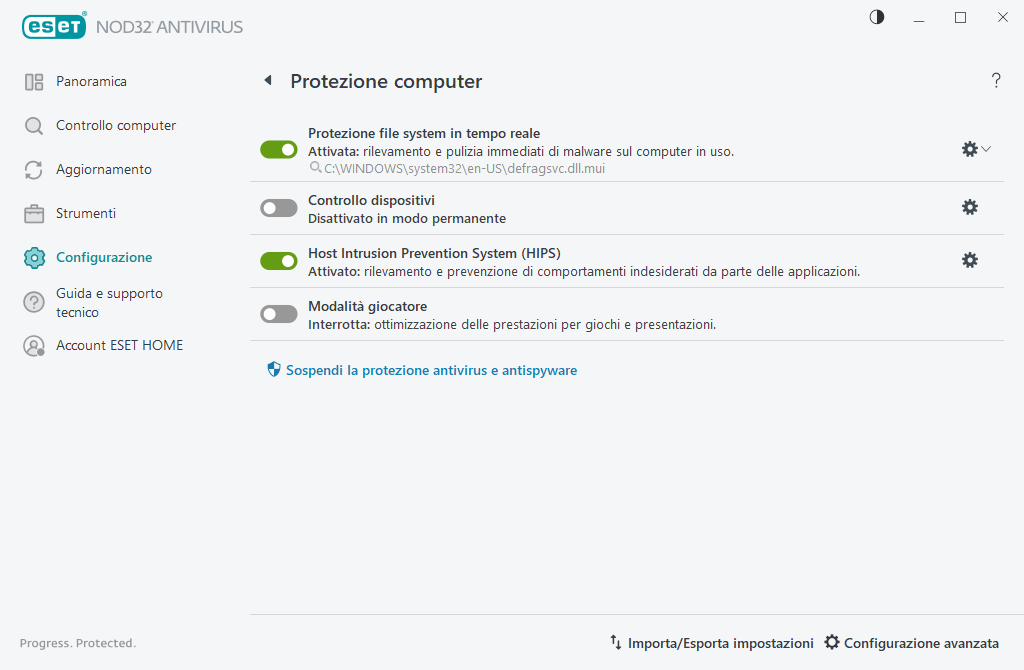 Protezione computer Protezione computer