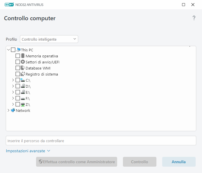 Controllo personalizzato