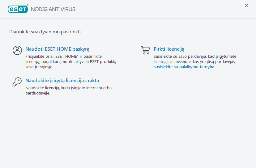 Produkto aktyvinimas