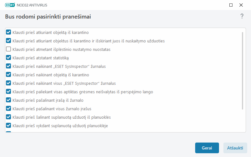 Patvirtinimo pranešimai