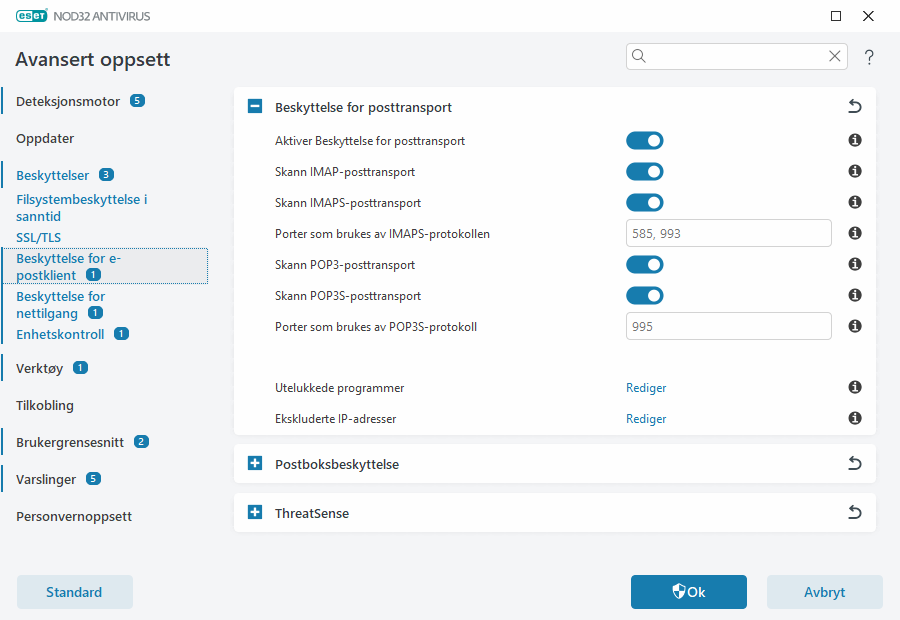 Beskyttelse for posttransport Beskyttelse for posttransport