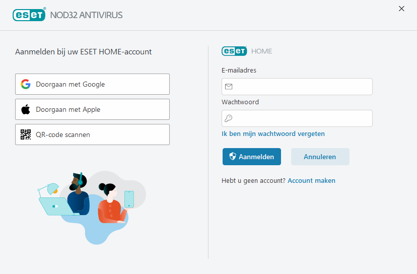 Aanmelden bij ESET HOME Aanmelden bij ESET HOME