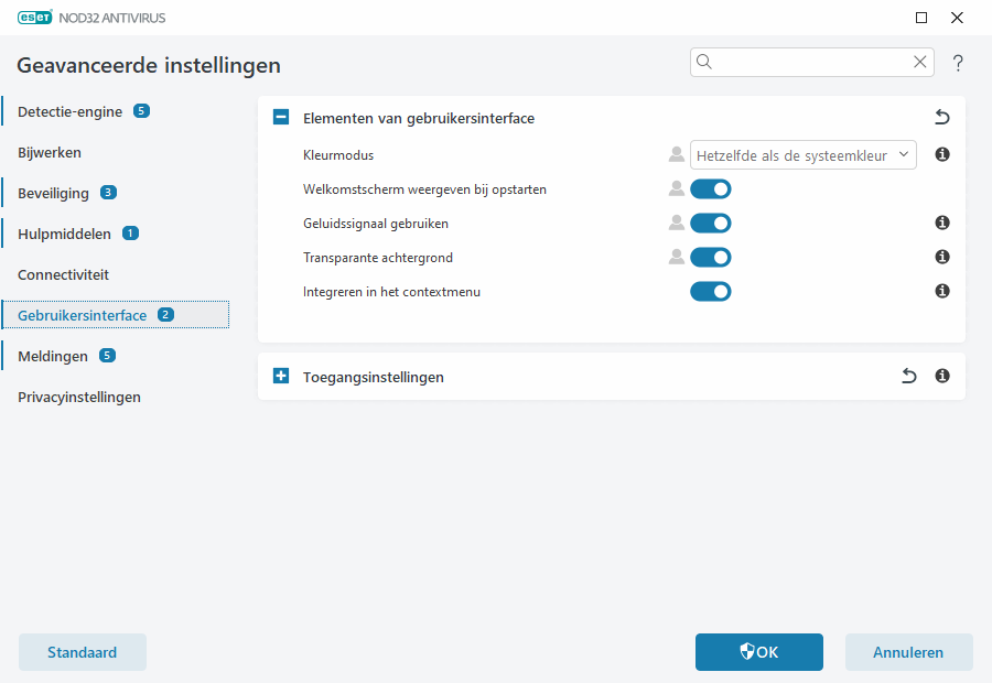 Elementen van gebruikersinterface Elementen van gebruikersinterface