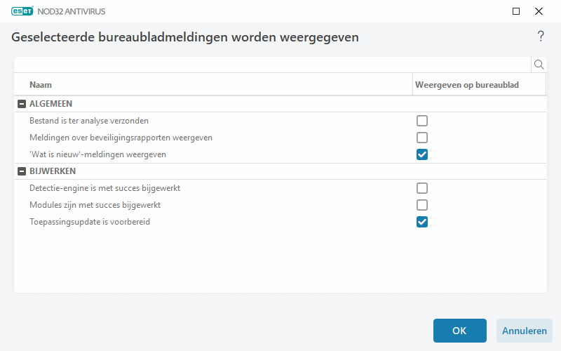Bureaubladmeldingen Bureaubladmeldingen
