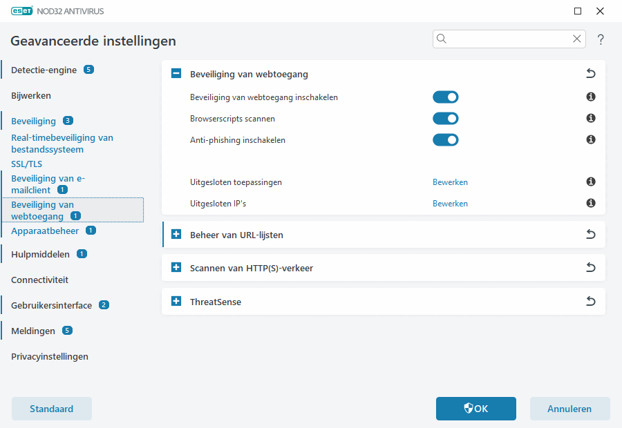 Beveiliging van webtoegang Beveiliging van webtoegang
