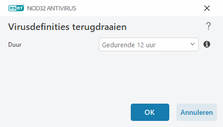 Interval voor ongedaan maken Interval voor ongedaan maken