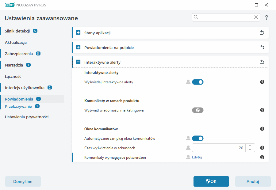 Interaktywne alerty Interaktywne alerty