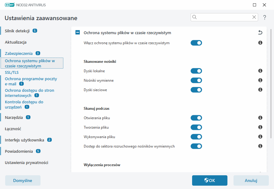 Ochrona systemu plików w czasie rzeczywistym Ochrona systemu plików w czasie rzeczywistym