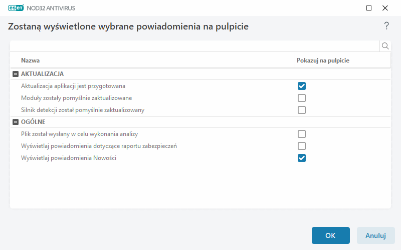 Powiadomienia na pulpicie Powiadomienia na pulpicie