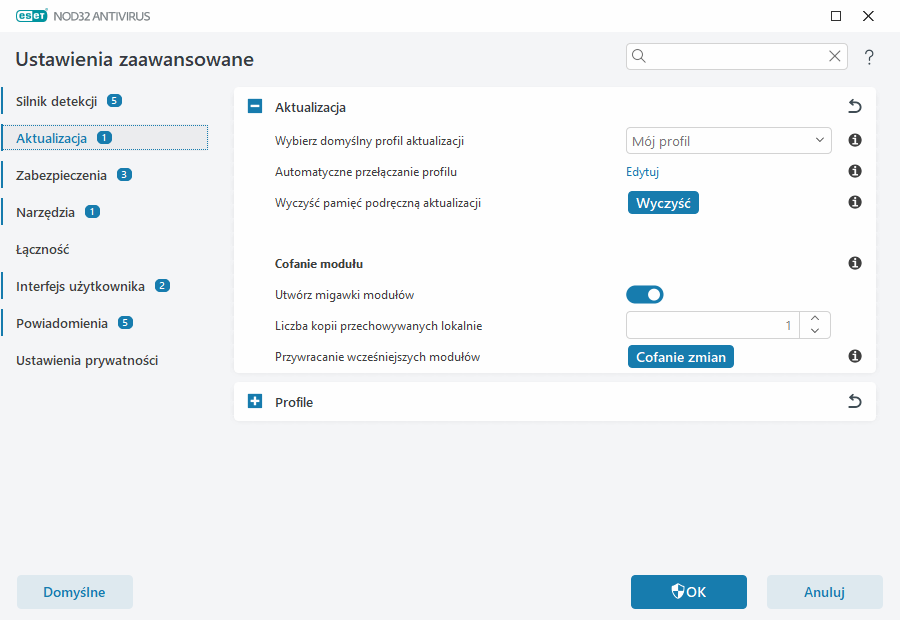 Cofanie aktualizacji modułów Cofanie aktualizacji modułów