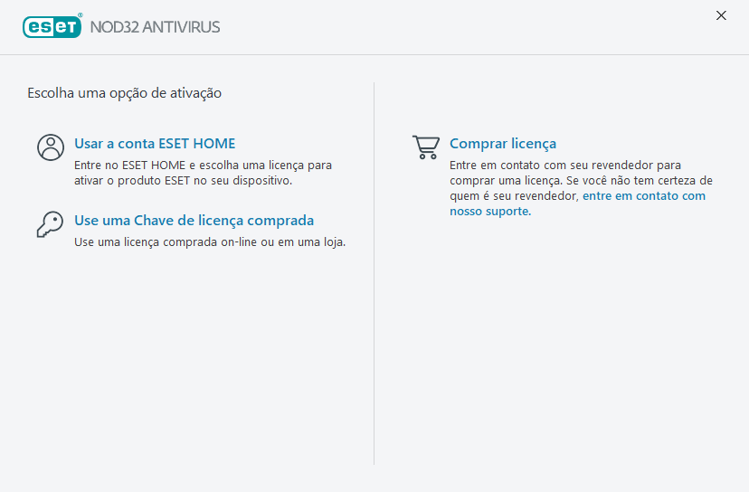 Ativação do produto Ativação do produto