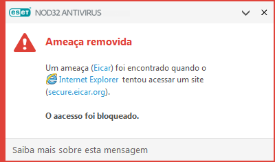Ameaça removida Ameaça removida