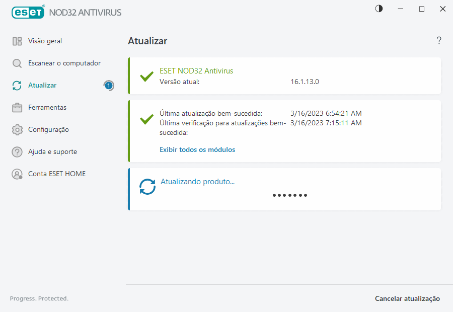 Processo de atualização Processo de atualização