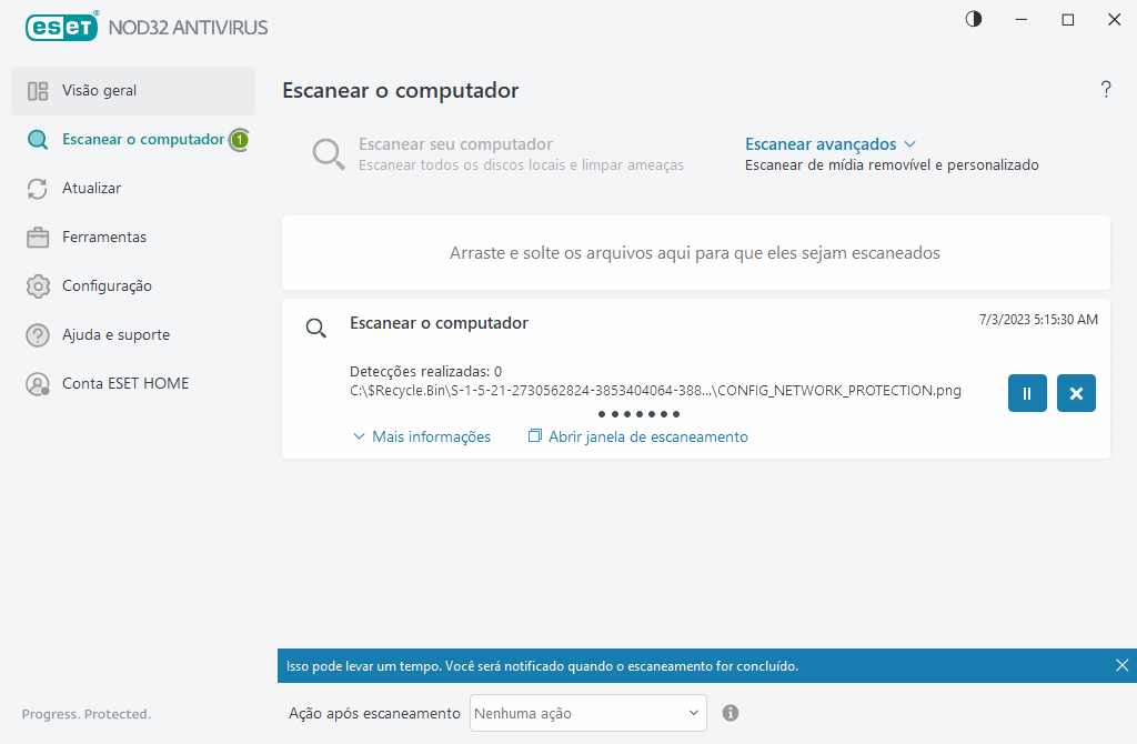 Escanear o computador Escanear o computador