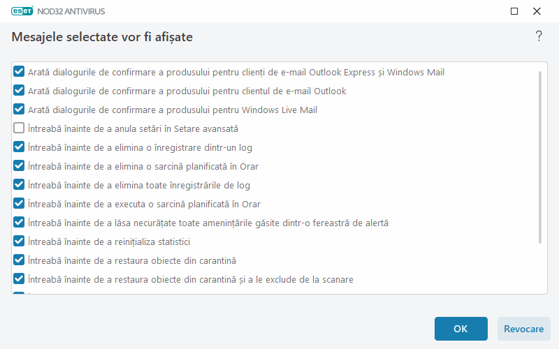 Mesaje de confirmare Mesaje de confirmare