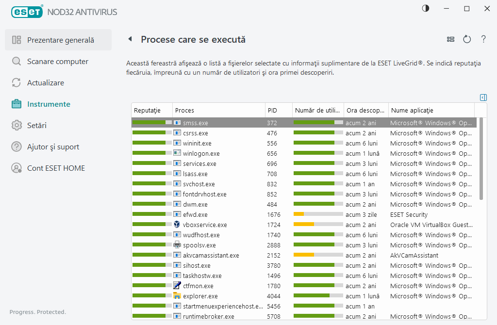 Procese care se execută Procese care se execută