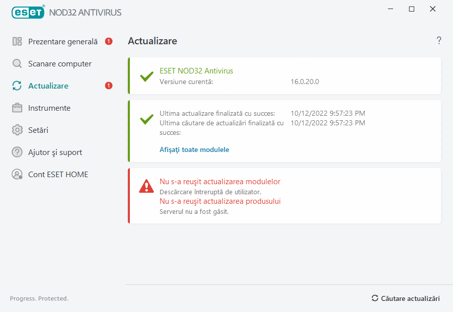 Nu s-a reuşit actualizarea modulelor Nu s-a reuşit actualizarea modulelor
