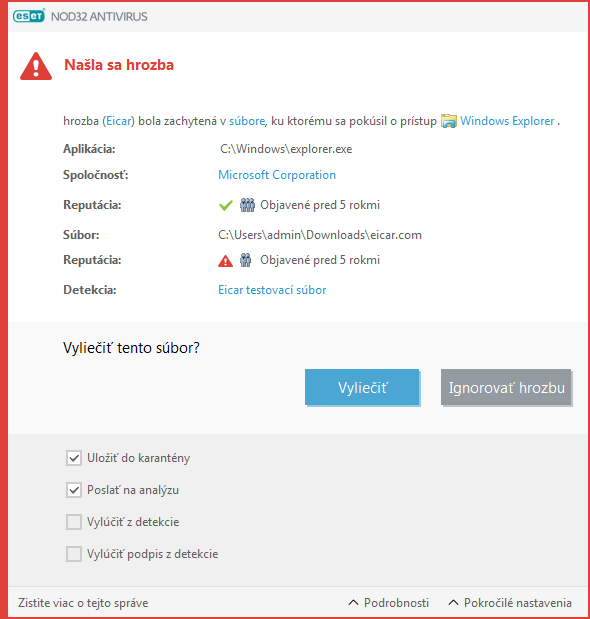 Našla sa hrozba Našla sa hrozba