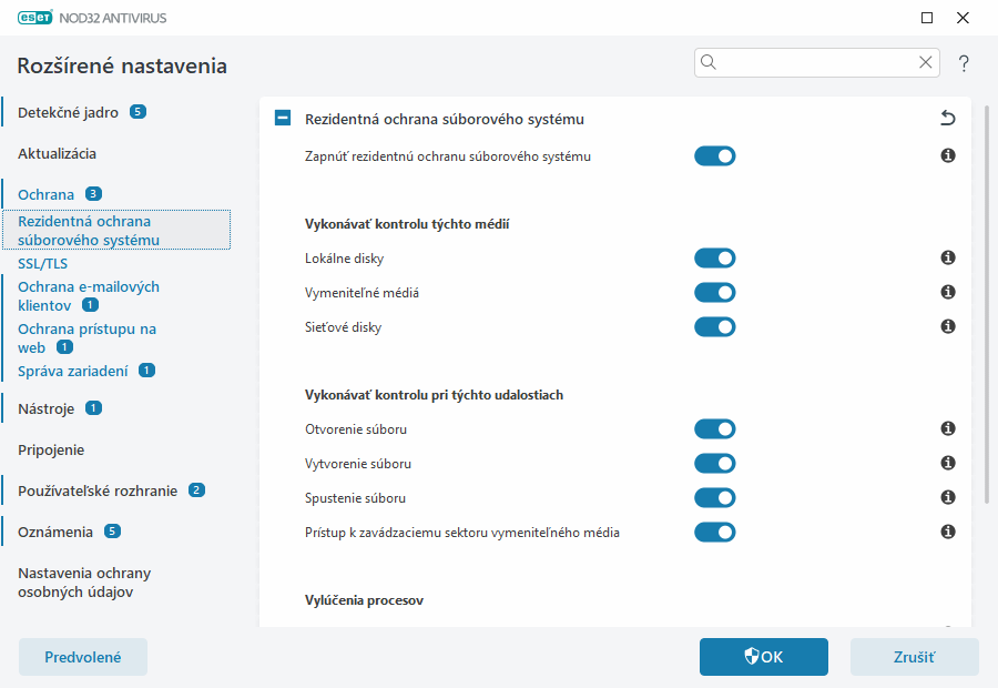 Rezidentná ochrana súborového systému Rezidentná ochrana súborového systému