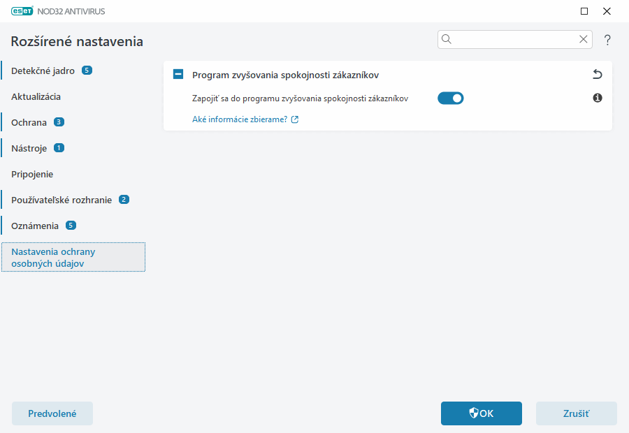 Nastavenia ochrany osobných údajov Nastavenia ochrany osobných údajov