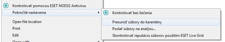 Kontextové menu Kontextové menu