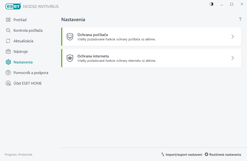 Nastavenia Nastavenia