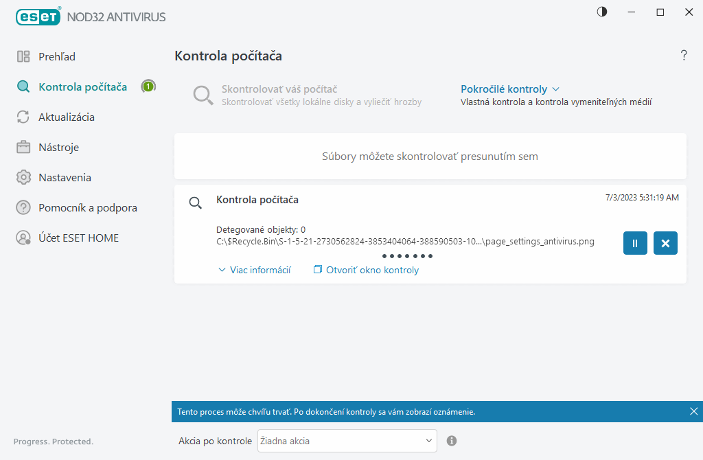Kontrola počítača Kontrola počítača