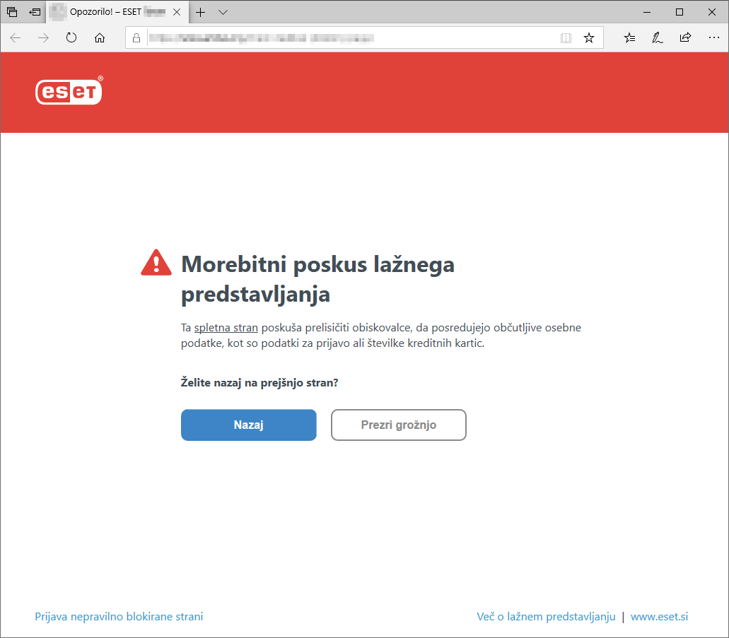 Morebitni poskus lažnega predstavljanja Morebitni poskus lažnega predstavljanja