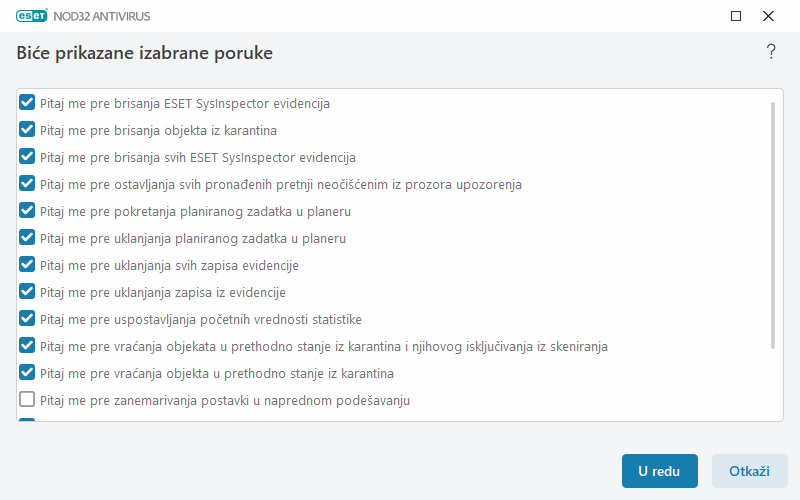 Poruke potvrde Poruke potvrde